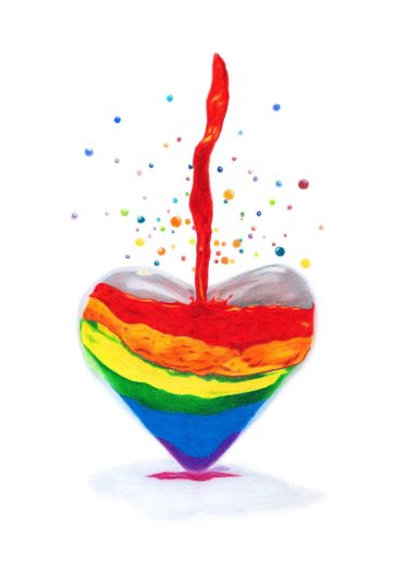 The Fluidity of Life Coloured Heart